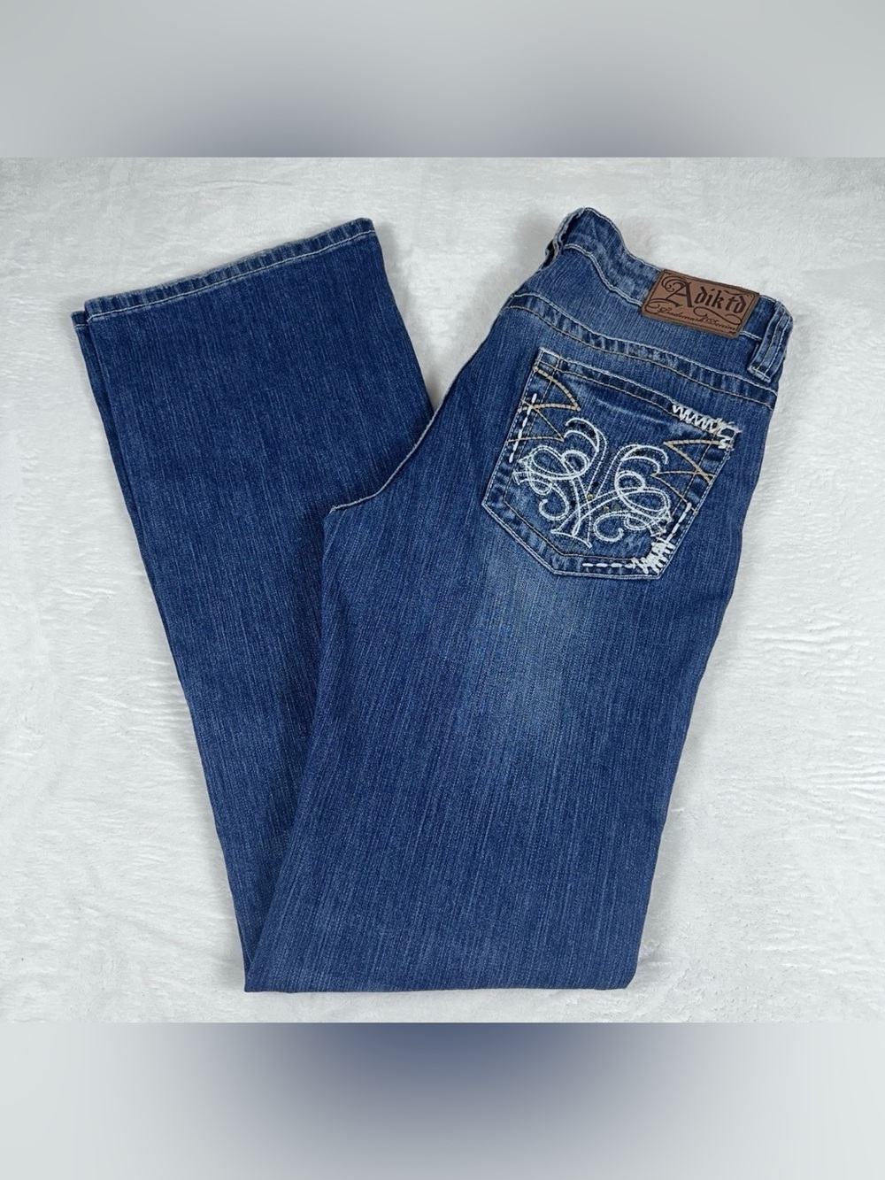 Adiktd Jeans Womens 8 W30 Bootcut Embroidered Rhinestone Y2K Western Distressed